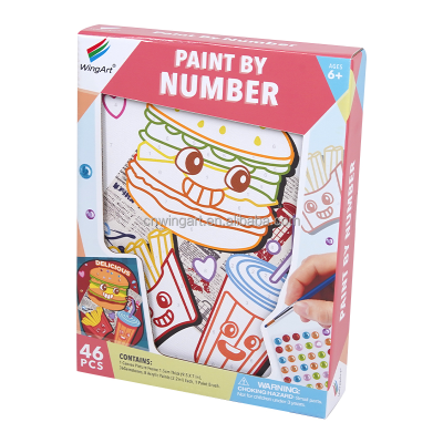 Cartoon Style Photo Fast Food Pictures by Numbers With Frame  MDF Oil Canvas Painting for Sale