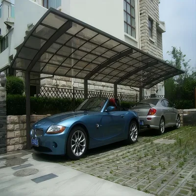 Modern Aluminum Carport Cover Durable Poly and Polycarbonate Material Outdoor Metal Frame for Car Parking and Garage Use
