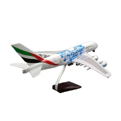 Airplane Static Souvenir Simulation Scale Toy Plane Model Aircraft 1/160 380 UAE World Expo Aircraft Model