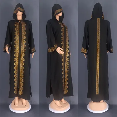 Hot Selling Luxury Abaya for Adult Women Rhinestone Muslim Dress Plus Size Lightweight Seamless With Embossed Printing