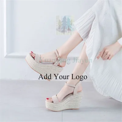 Fashion Ankle Strap Wedge Sandals BlackToe Platform Wedge Sandals for Women Slippers Shoes
