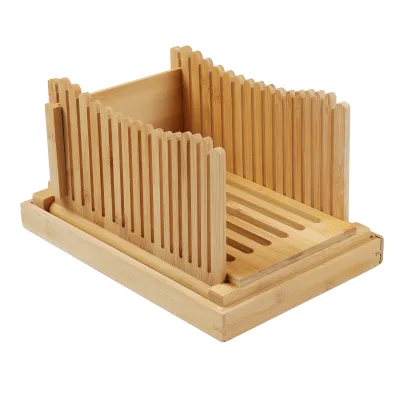 Foldable Bamboo Bread Slicer Bread Cutter Guide Adjustable for Homemade Bread