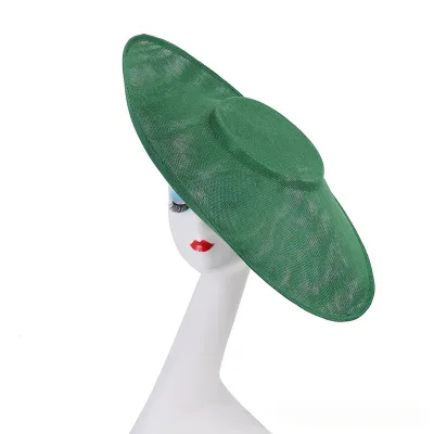 Retro DIY Bride Headwear Hemp Material Studio Photography Top Hats Solid Color Dance Banquet Hair Accessorie Large Brim Hat Base