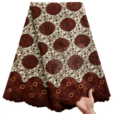 Embroidery Swiss Cotton Lace for Women Dress Free Shipping Dry Cotton Lace Nigeria Lace Fabric 2373