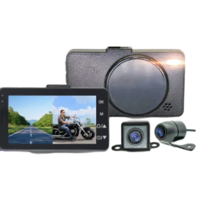 Premium Compact 3 Inch Dual Lens Waterproof HD Loop Recording Electric Scooter Driving Motorcycle Dash Camera