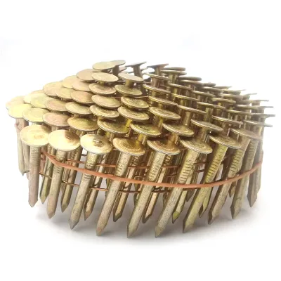 Coil Roofing Wire Nails  Ring Shank  Checkered Head