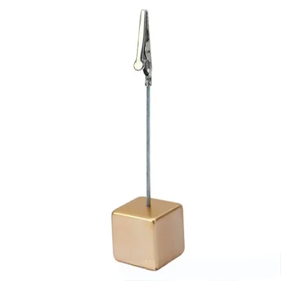 Custom Clip Modern Square Metal Base Table Seat Cards Photos Holder Stand Restaurant Hotel Wedding Birthday Event Party