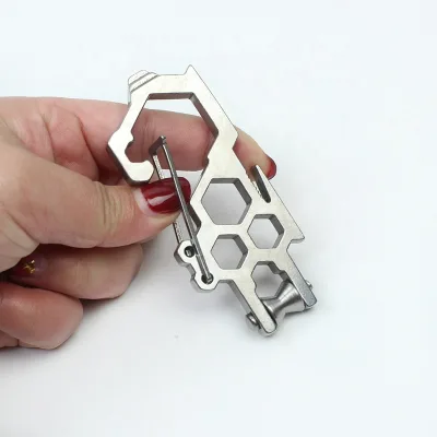 Pulley System Carabiner for Climbing Keychain Multi-tool Mountaineering Buckle Stainless Steel Key Chain EDC Outdoor Gadgets