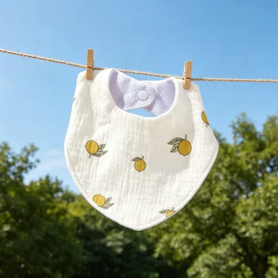 100% Organic Cotton Muslin Baby Triangle Bibs Absorbent Solid Color Burp Cloth Quick Dry Bandana Baby Bibs