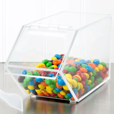 Wholesale Rectangle Clear Acrylic Eco-friendly Customized Logo Supermarket Candy Dispenser Box 6-10L Capacity Multifunction