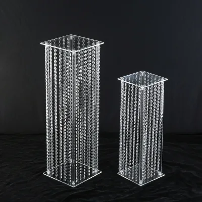 Fine European Style Modern Gold Wedding Decorative Square Metal Flower Stand Minimalist Table Decor Runway Aisle Guide