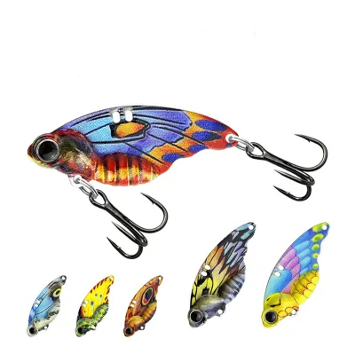 Long Cast Metal VIB Lure 3D Printed Butterfly Fishing Bait Thin Back Trembling Hard Bait for Bass Pike
