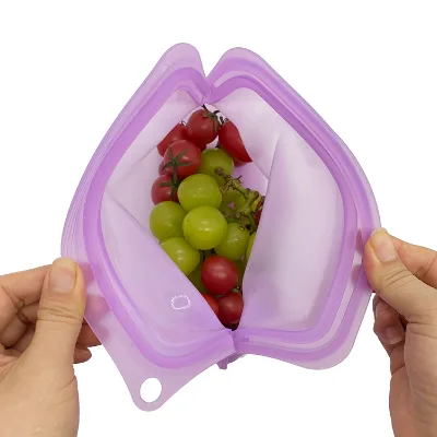 Reusable 100% Food Grade Silicone Storage Bags Leakproof Eco-Friendly Snack Sandwich Bags for Freezer & Microwave Fresh Colorful