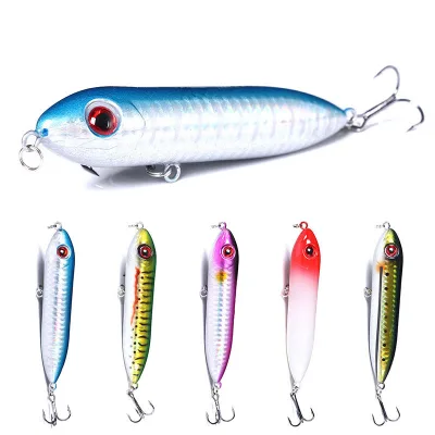Wholesale 100mm 12g Submerged Fishing Pencil Lures Saltwater Topwater Lure Pencil Popper Fishing Baits