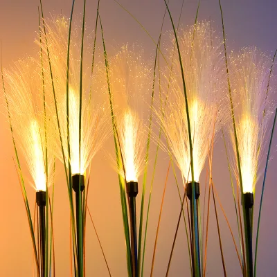 Solar Lawn Garden Outdoor Patio Yard Lawn Decoration Waterproof Fiber Optic Led Reed Lights Home Courtyard Lamp Ground Light
