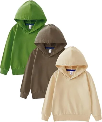 Ready Ship Casual Baby Boy Sweatshirt Hoodie Top Set Warm Knitted Polyester/Cotton Fabric Anti-Shrink Breathable Children