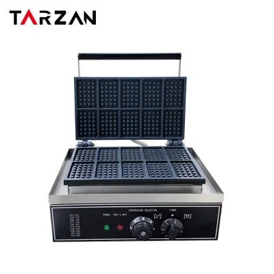 Commercial Rectangle Waffle Baker 10pcs Nonstick Electric Belgian Waffle Maker Machine Snack Machine
