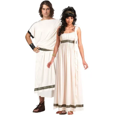 Halloween Medieval Greek Mythology Olympus Zeus Toga God Goddess Cosplay Dress