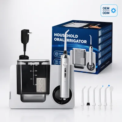 Professional OEM 800ml Countertop Oral Irrigator UVC Light Instant Heating Water Purification 5 Tips Smart Flosser