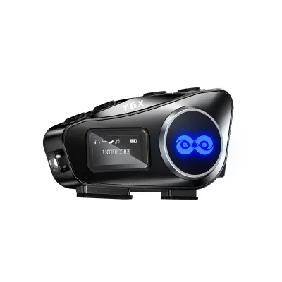 Popular Look Y6X Blue Tooth Headphone for Helmet With OLED Digital Display for 4 Motorcyclists Group Intercom