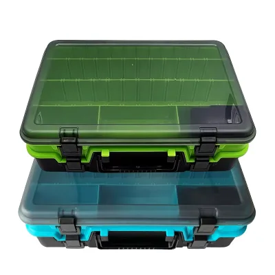 Double Layer Tackle Lure Box with Adjustable Dividers Multifunction Outdoor Fishing Large Capacity Storage Fishing Tool Box