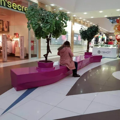 Y690 Long Strip Bench Planters Simple Fiberglass Indoor Lounge Furniture Commercial Decor Waiting Chair Leisure Relax Bench