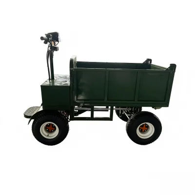 LOADPRO a Small Reversed-riding Dump Electric Vehicle with Hydraulic Automatic Tipping Bucket