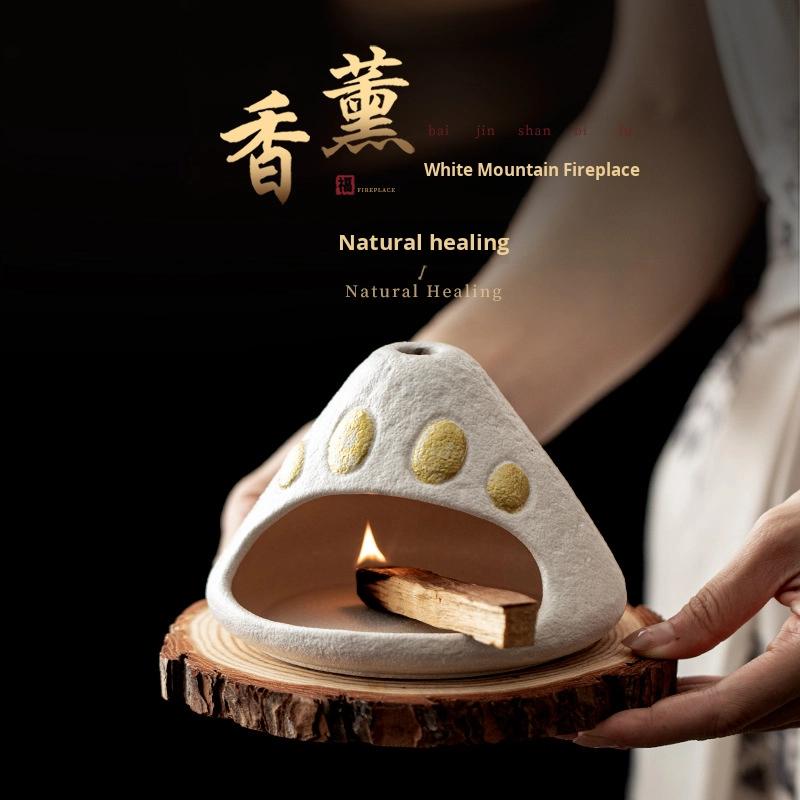 Black & White Jinshan Ceramic Incense Burner Peruvian Aromatherapy Diffuser Home Atmosphere Ornament