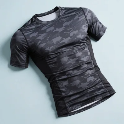 Men's Short Sleeve Swim Top Sun Protection T-Shirt Crew Neck Moisture Wicking Gym Shirts Rash Guard Compression Shirts