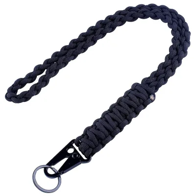 Outdoor Survival Heavy Duty Braided 550 Paracord Neck Lanyard Keychain for ID Card Badge Holder Camera Wallet and Keys