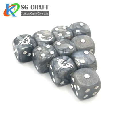 Customizable Logo Colored 16mm Plastic D6 Pip Dice 6 Sides Square Acrylic Resin Dice for Board Card Games Casinos