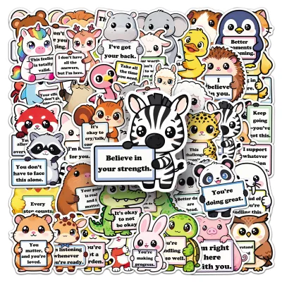 50PCS Cute animals be kindness encourage quote sticker