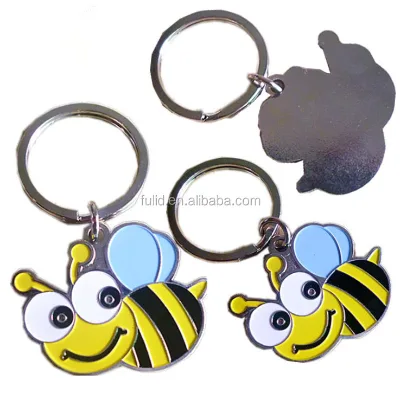 The Bees Metal Keyring 3D Bees Animal Keyring