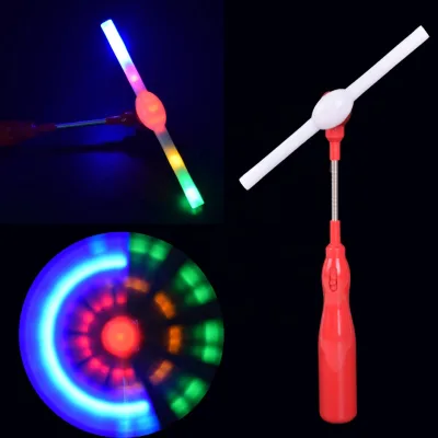 Wholesale Festival Flashing Toys LED Rainbow Spinning Glowing Windmills Wand Light up Toys