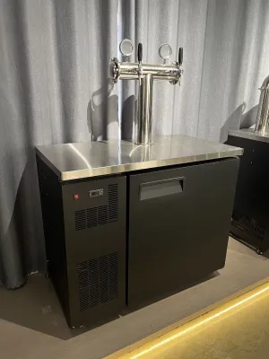 Customized Stainless Steel Air Cooling Beer Cooler Fridge with Taps Tower Beer Dispenser Machine 0-8 Double-Temperature