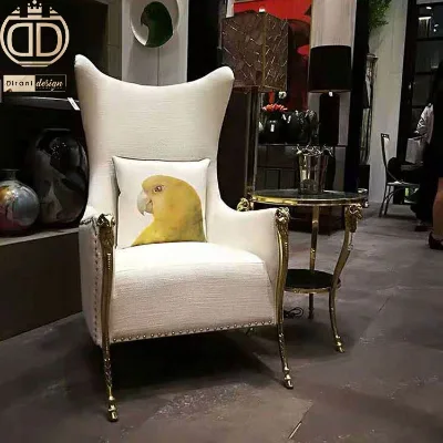 Living Room Furniture Solid Wood Leg Velvet Fabric Single Leisure Accent Club Luxury Modern White Indoor Fancy Chair