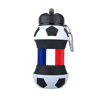Hot Sale Sport Recycle Sublimation Drink Collapsible Foldable Football Silicone Water Bottle