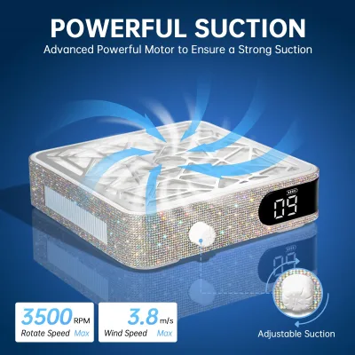 ODM Salon Personal Use Efficient Heat Dissipation Stability Aspiratore Unghie 2600mAh Electric Plug Diamond Nail Dust Collector