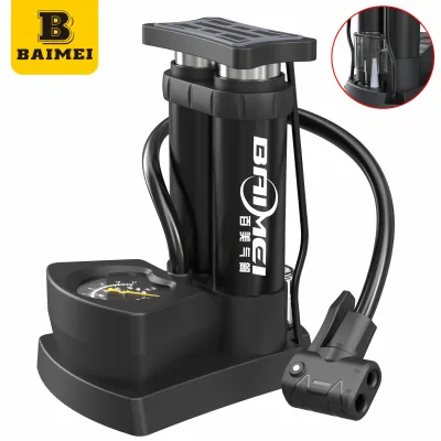 2026 Hot Sale Portable Steel Mini Bicycle Foot Air Pump Hand Pump with Valve Adapter for Floor Bike Pump
