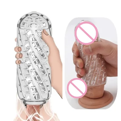 Pleasant Aircraft Cup Male Masturbators Masturbation Device Soft Clear Pocket Pussy Penis Sleeve Training Adult Sex Toys for Men