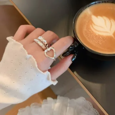 S925 silver material simple niche design light luxury ring suitable for daily wear and gift