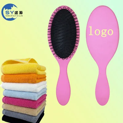 Custom Logo Wet Hairbrush for Travel Detangling Brush Most Hair Comb Types with Multicolor with Knots Tears Breakage