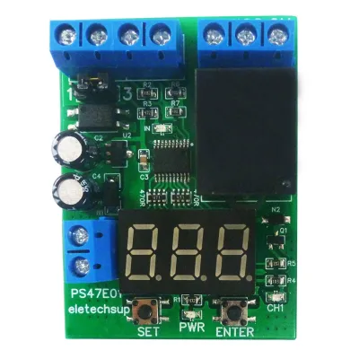 DC 12V 24V LED Digital Relay Switch Control Board Module Relay Module Voltage Detection Charging Discharge Monitor Test PS47E01