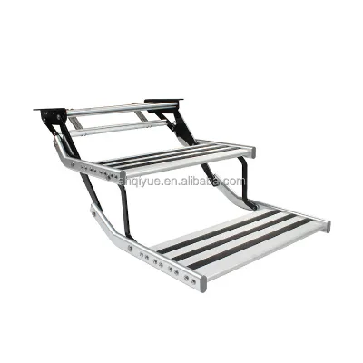 Double Layer Step Motorhome Manual Pedal Camping Travel Non-slip Safety Hight Tensile Aluminum Durable