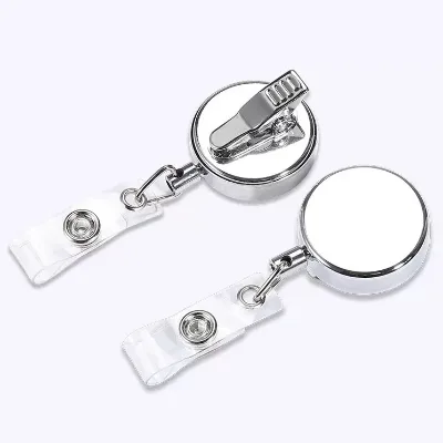 Retractable Metal Wire Keychain Pull Badge Custom Rope Elastic Key Ring ID Name Card Swivel Spring Clip for ID Card Holder