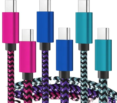 Nylon Braided USB to USB C Cable 3A Fast Charging 1 2 Meter 3ft 6ft Length for samsung New iphone