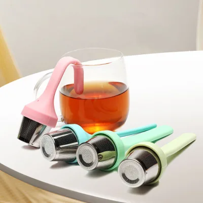 Tea Infuser, Extra Fine Mesh Tea Cup Filter Silicone Handle Perfect Steeper for Loose Leaf