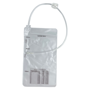 AQUAPURE 3 Chambers Soft Ozone Resistant PP Insufflation Bag with Male Luer Inlet and Flow Clamp 200ml/400ml/750ml