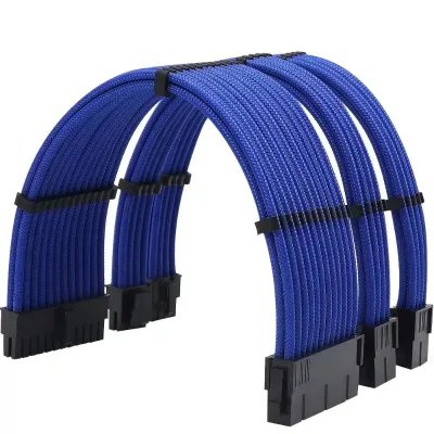 Sleeved PSU Extension Kit 18AWG 30cm Interference Graphics Cord Portable Power Cable Reel Extension Made Guangdong Private Mold
