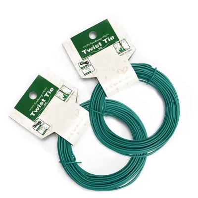 Garden Soft Green PVC Coated Plant Ties Twist Wire for Climbing Plants Plant Support Tie Reusable Waterproof Garden
